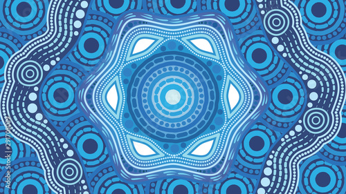 Illustration based on aboriginal style of background.