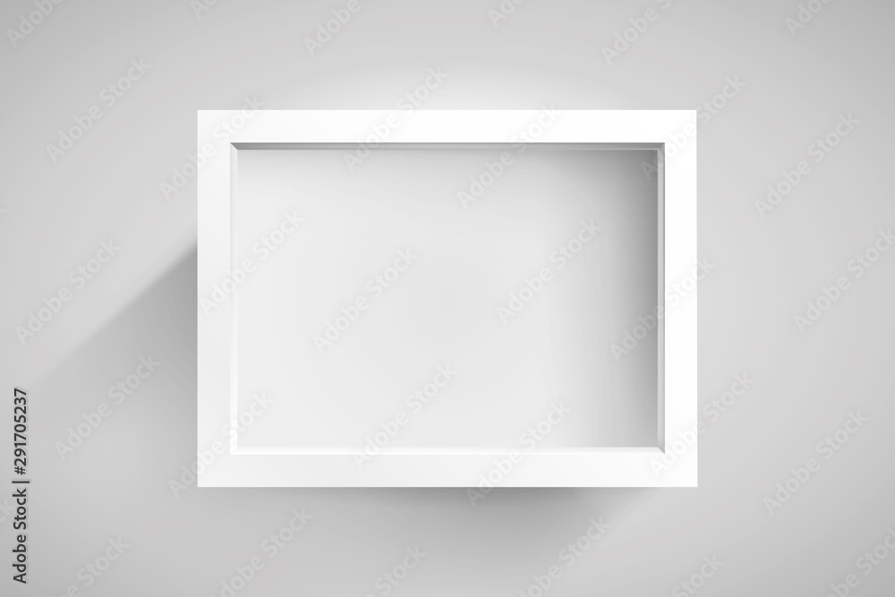 Realistic empty frame on light background, border for your creative project, mockup for you project. Vector design Realistic empty frame on light background, border for your creative project, mockup for you project. Vector design