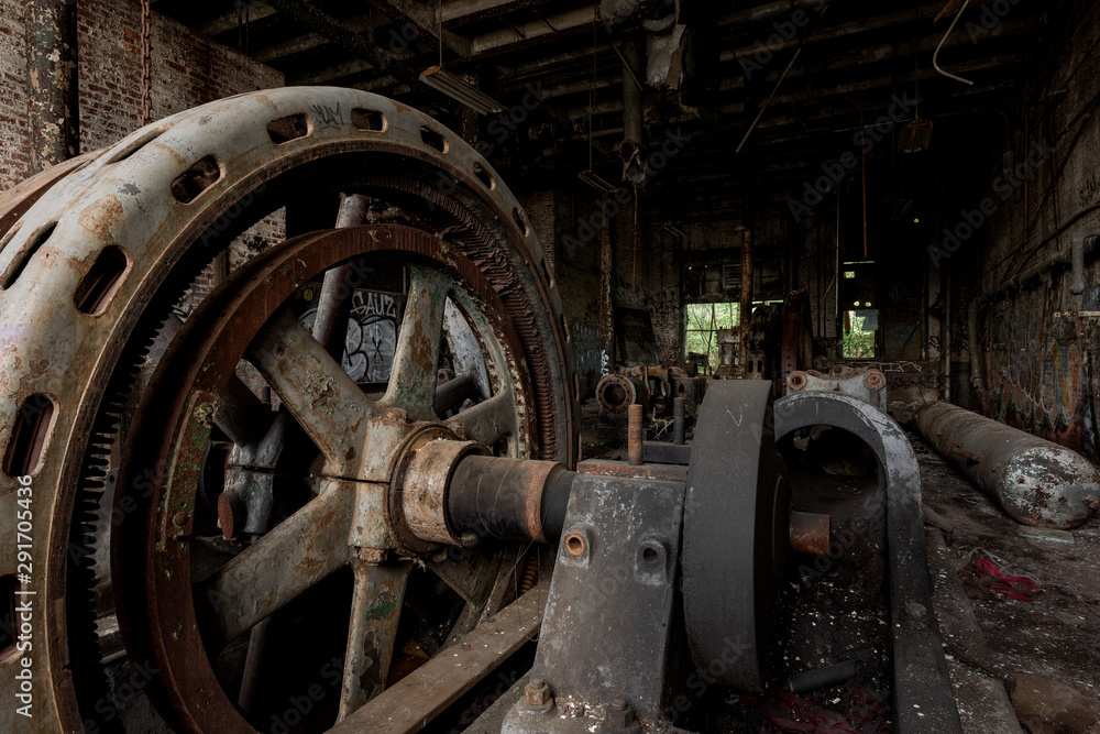 Derelict Rusty Flywheel - Abandoned Ice Company - Baltimore, Maryland