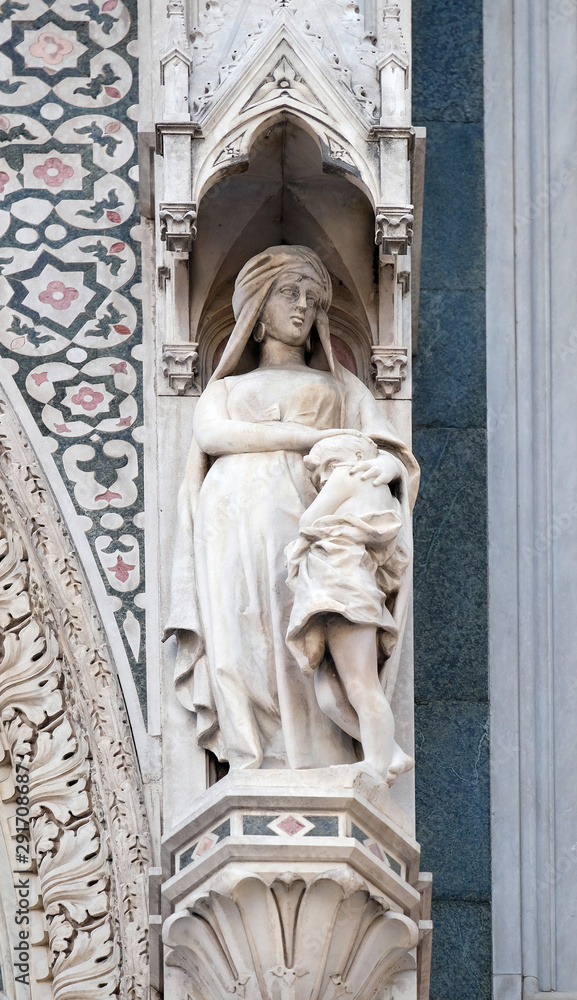 Sarah and Isaac, Portal of Cattedrale di Santa Maria del Fiore (Cathedral of Saint Mary of the Flower), Florence, Italy 