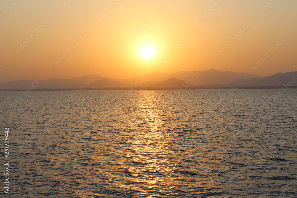 sunset in the red sea