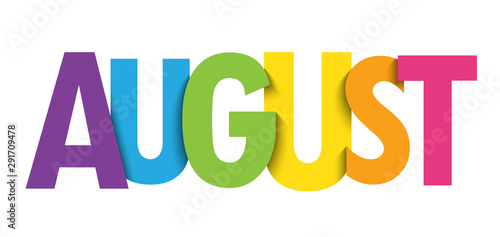 AUGUST colorful vector typography banner