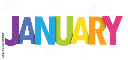 JANUARY colorful vector typography banner