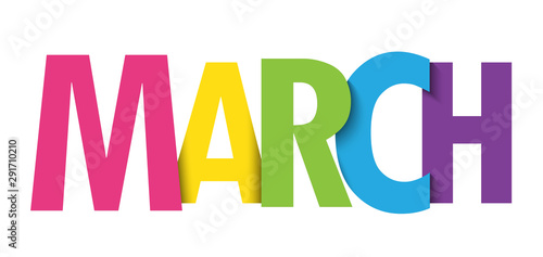 MARCH colorful vector typography banner