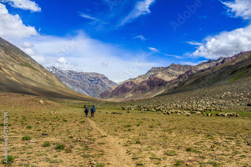 hiking in the mountains