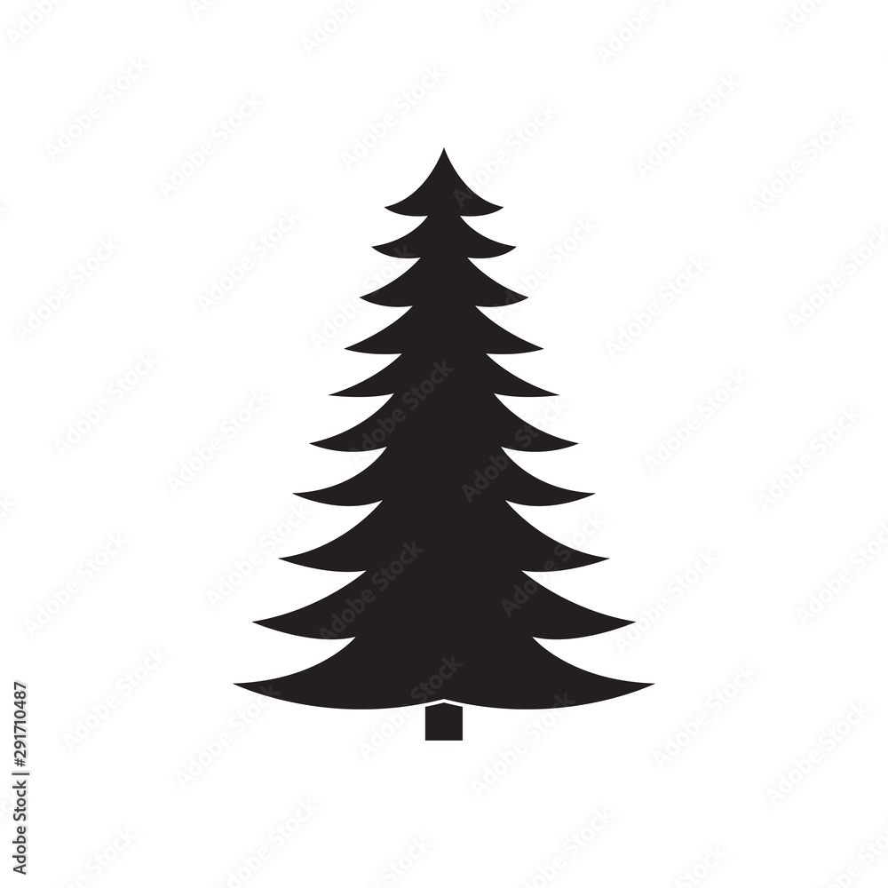 Fototapeta premium Fir tree icon. Christmas tree silhouette. Vector illustration.