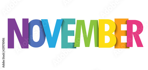 NOVEMBER colorful vector typography banner
