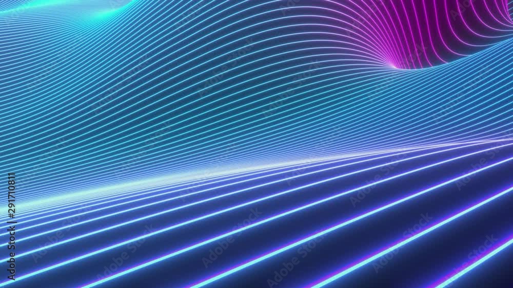 Looped animation. Abstract colorful wavy background in bright neon colors. Modern colorful wallpaper. 3d rendering. Looped animation. Abstract colorful wavy background in bright neon colors. Modern colorful wallpaper. 3d rendering.