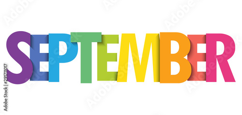SEPTEMBER colorful vector typography banner