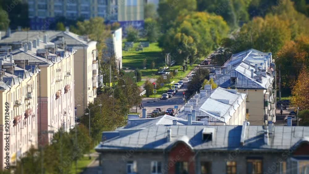 City with houses and cars, top view, timelapse. City with houses and cars, top view, timelapse.