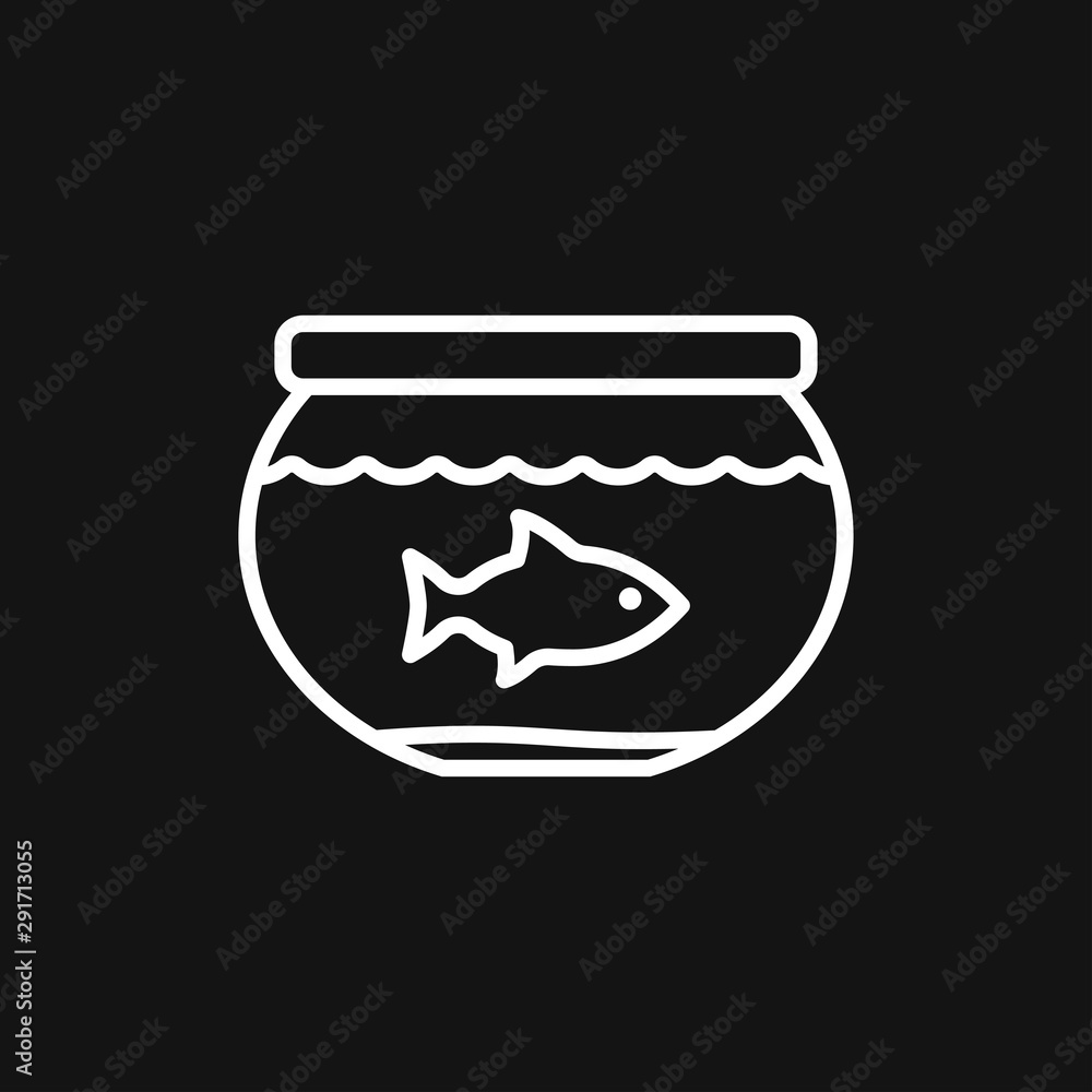 Aquarium fish vector icon. Flat aquarium fish icon for your design.