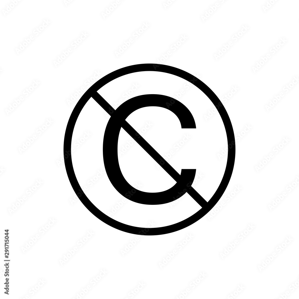 Public Domain Can Enhance Your Business sign. C crossed out sign Public Domain Can Enhance Your Business sign. C crossed out sign