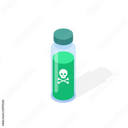 Poison isometric icon. Vector illustration.