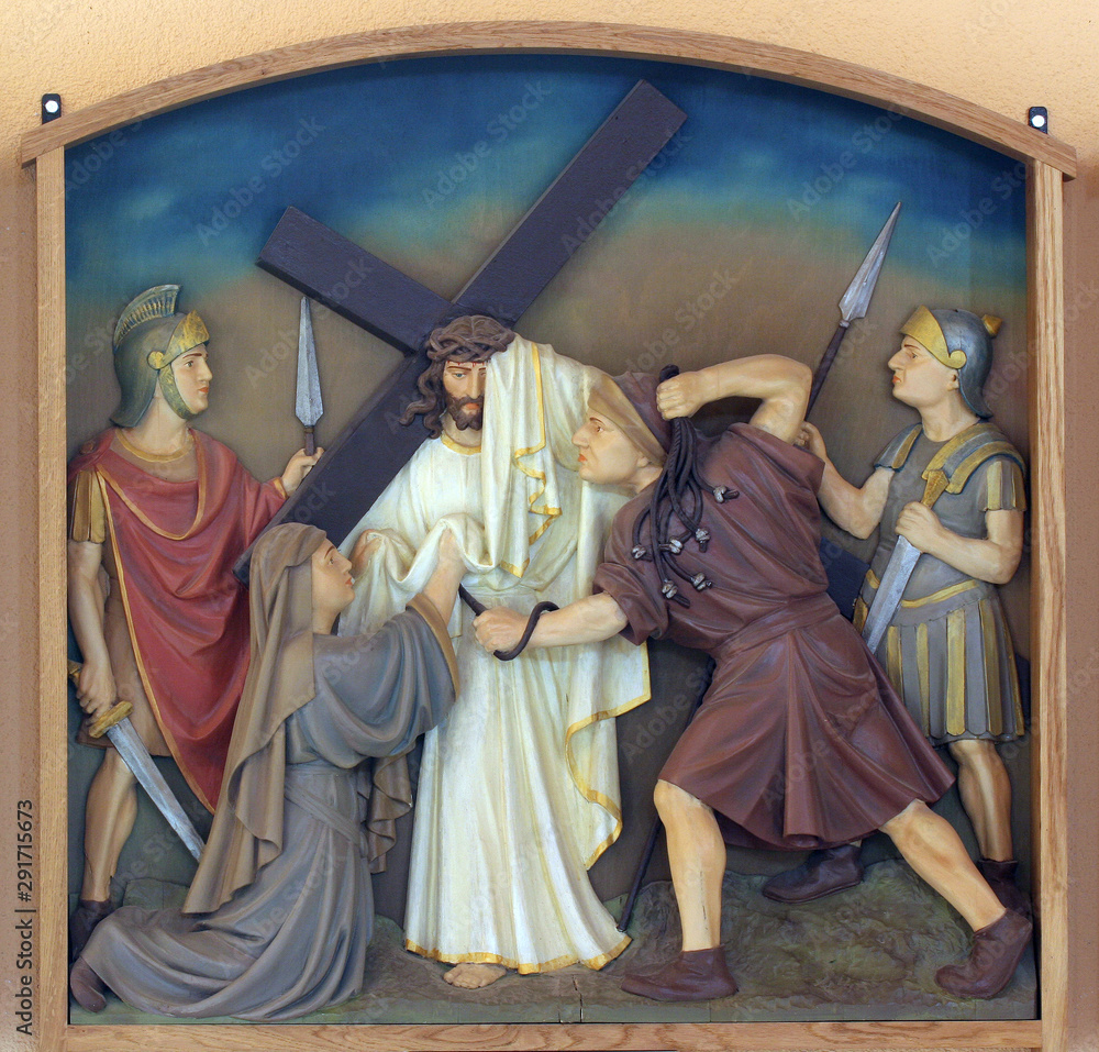 6th Stations Of The Cross Veronica Wipes The Face Of Jesus Church Of