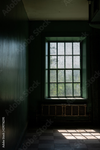 Derelict Patient Room + Gated Window - Abandoned Medfield State Hospital - Massachusetts © Sherman Cahal