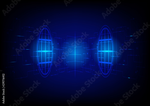 abstract futuristic technology and global line communication background