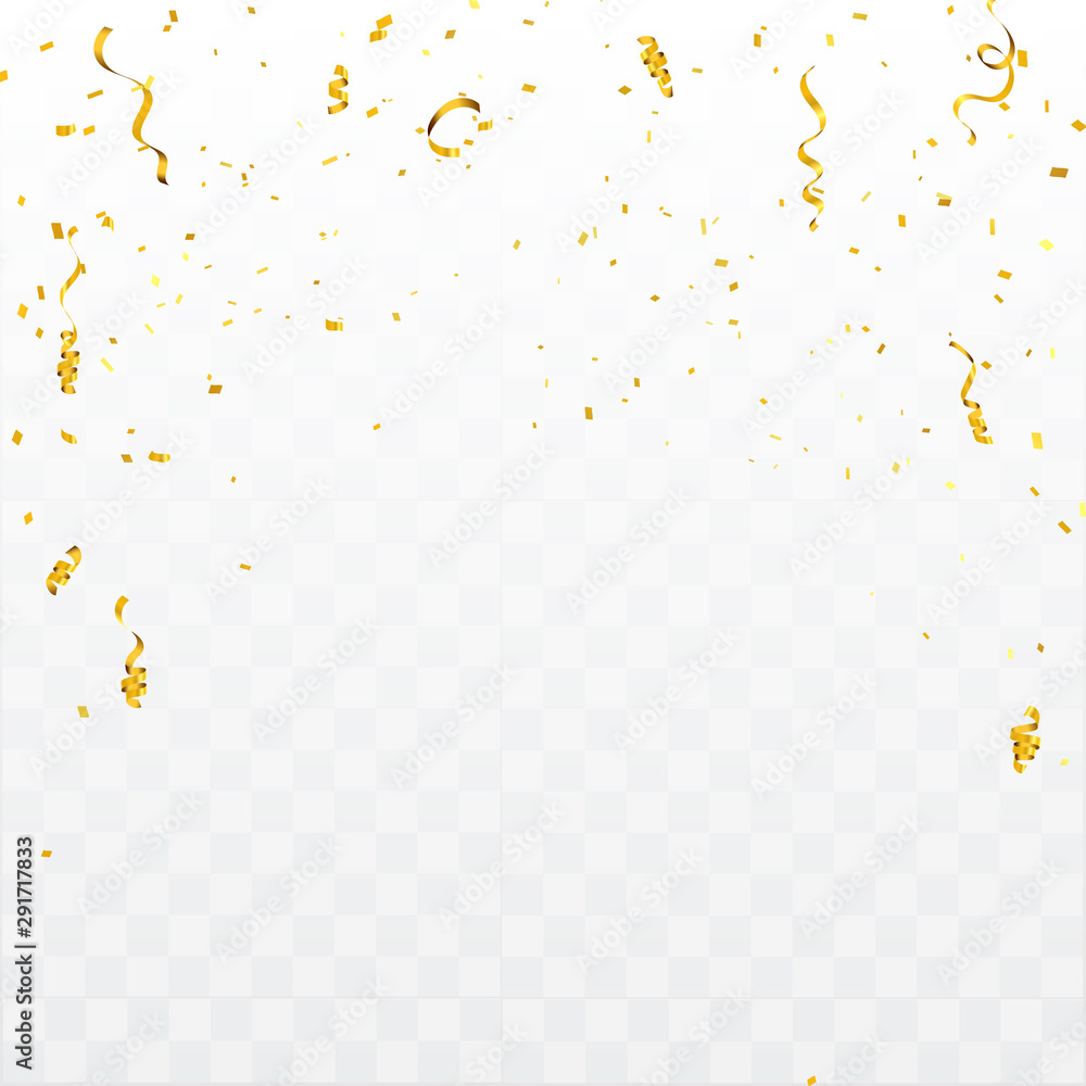 Celebration background template with confetti and gold ribbons. luxury greeting rich card. Celebration background template with confetti and gold ribbons. luxury greeting rich card.