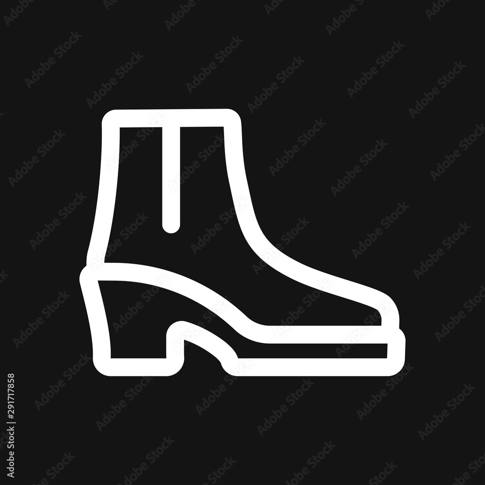 Boot vector icon, high shoe icon, working boot icon Boot vector icon, high shoe icon, working boot icon