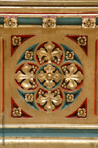 Decoration on the altar of Saints Stephen, Ladislaus and Emeric in Zagreb cathedral  photo