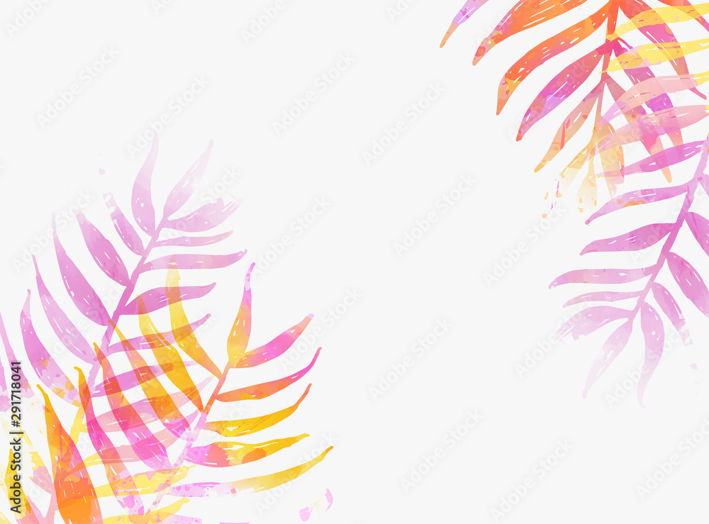 Tropical abstract background with palm leaves Tropical abstract background with palm leaves