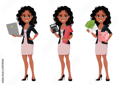 Beautiful young African American business woman