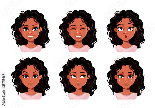 Face expressions of cute lady