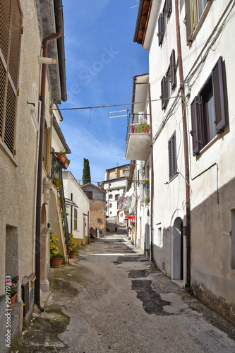 Fototapeta Naklejka Na Ścianę i Meble -  A street among the old houses of a medieval village