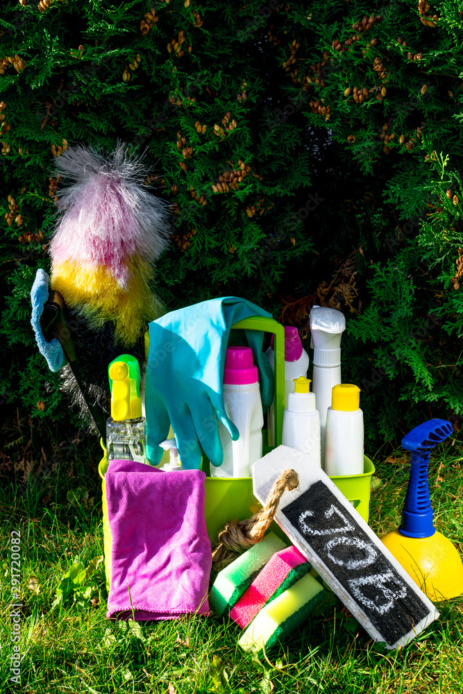 Cleaning tools. House cleaning service concept. Staff search and house