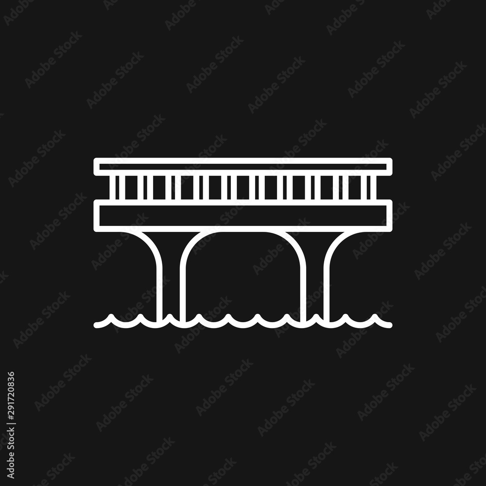 Bridge icon in flat style. Road business concept. Bridge icon in flat style. Road business concept.
