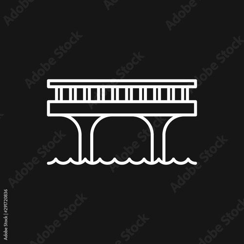 Bridge icon in flat style. Road business concept.
