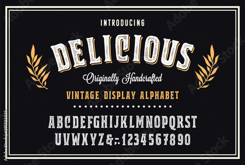 Handmade Modern Textured Font. Retro Typeface. Vector Illustration.