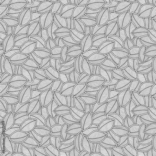 Graphic leaves seamless pattern.