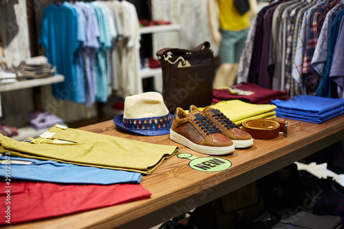 Men's clothing in the store