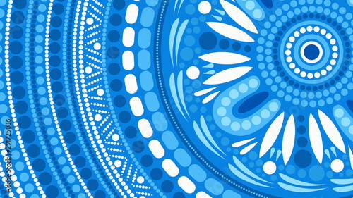 Illustration based on aboriginal style of dot background.