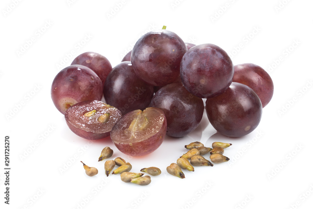 Obraz premium Grapes and Grape seed isolated on white background.