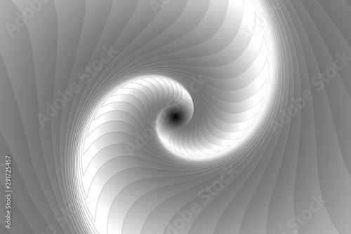 Fototapeta Naklejka Na Ścianę i Meble -  Infinite geometry fractal background of black and white spiral jigsaw puzzle