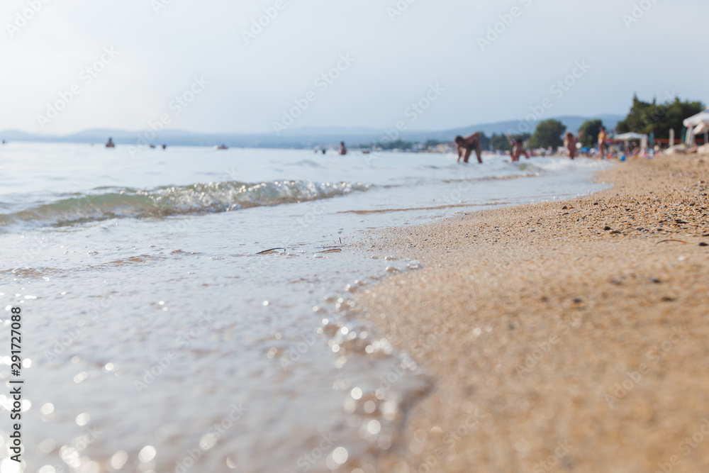 Sand beach and seascape