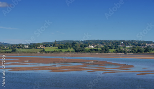 Vászonkép Sunny day view of the river Exe estuary at Exmouth, low tide with sandbanks