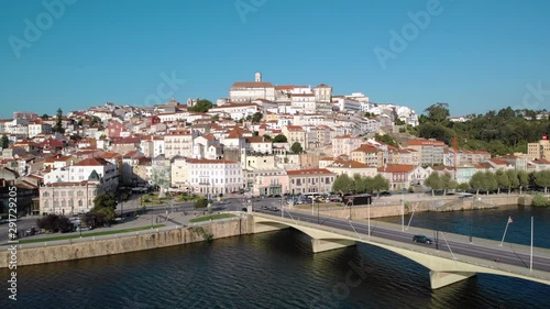 Aerial View Of Coimbra In Portugal and Mondego River