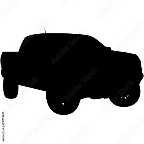 Pickup Truck Silhouette Vector