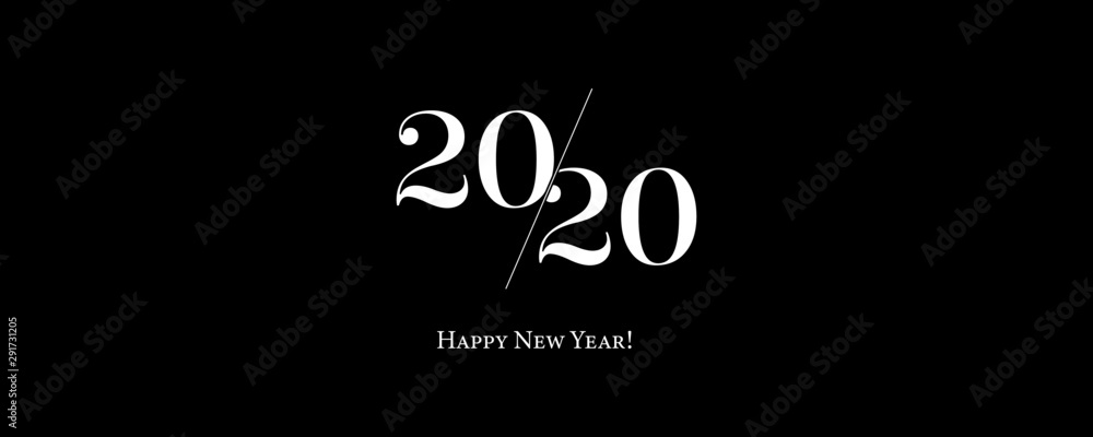 Plakat 2020 Logo Happy New Year Background. Brochure Design Template, Poster, Card, Banner. Vector Illustration.