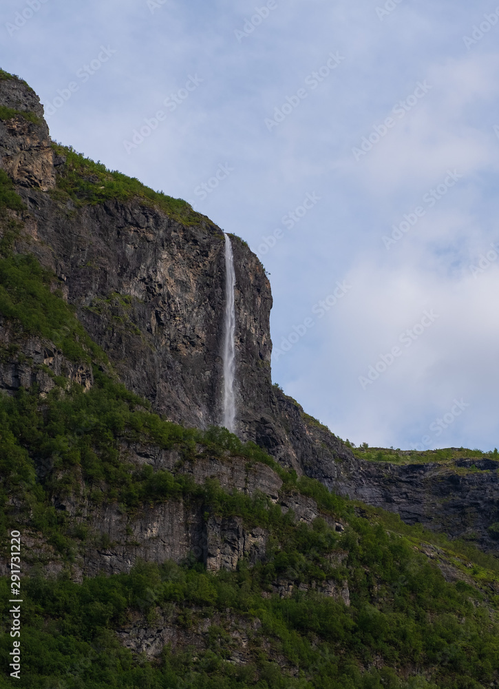 Kjelfossen Waterfall from Gudvangen, Sogn og Fjordane, Norway. July 2019 Kjelfossen Waterfall from Gudvangen, Sogn og Fjordane, Norway. July 2019