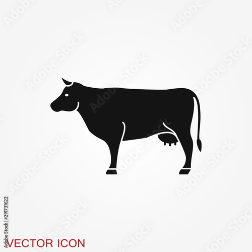 Cow icon. High quality symbol of animal for web design