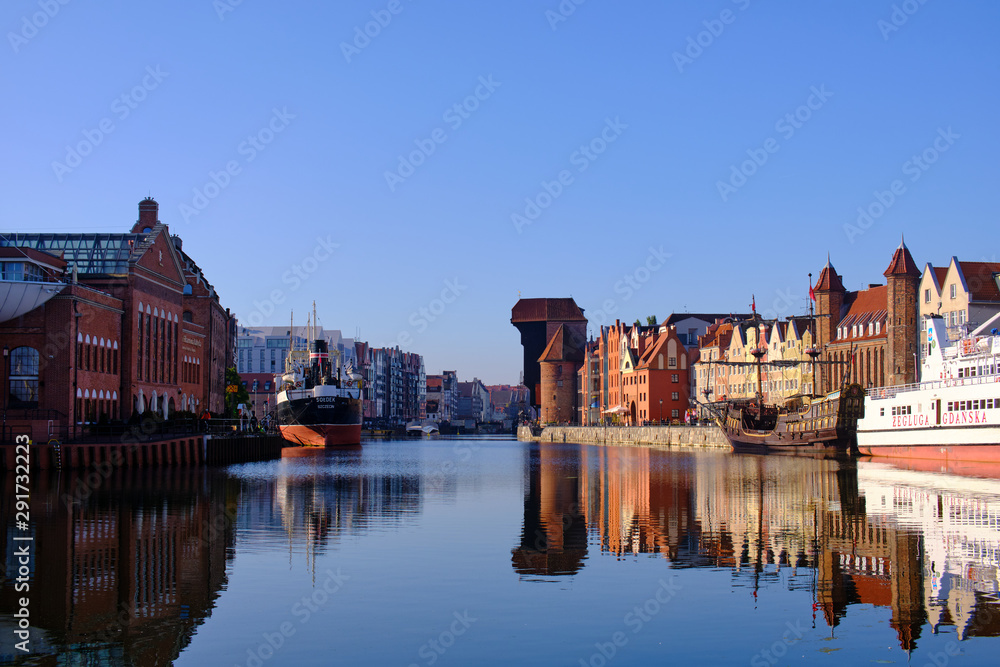 Fototapeta premium Old Crane - Impressions from Gdańsk (Danzig in German) a port city on the Baltic coast of Poland