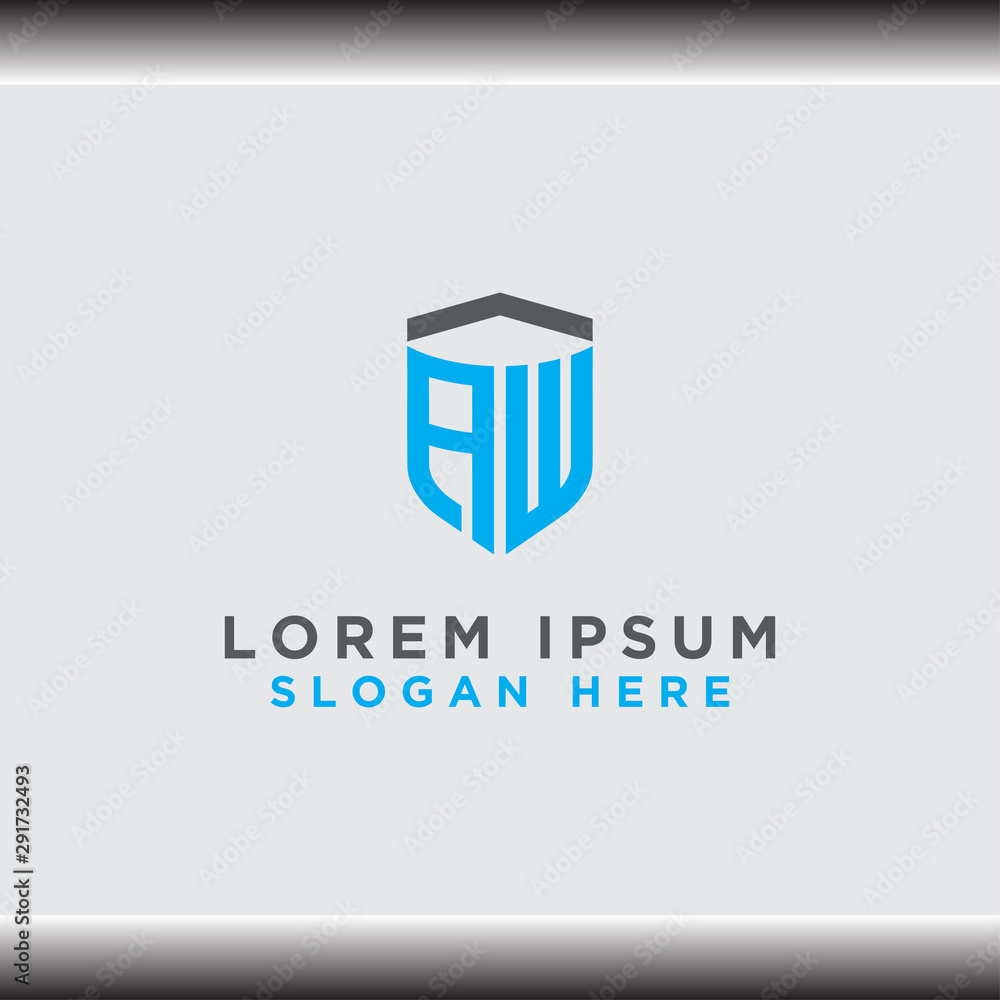 logo design for the company, Inspiration from the initial letters of the AW logo icon. - Vector logo design for the company, Inspiration from the initial letters of the AW logo icon. - Vector