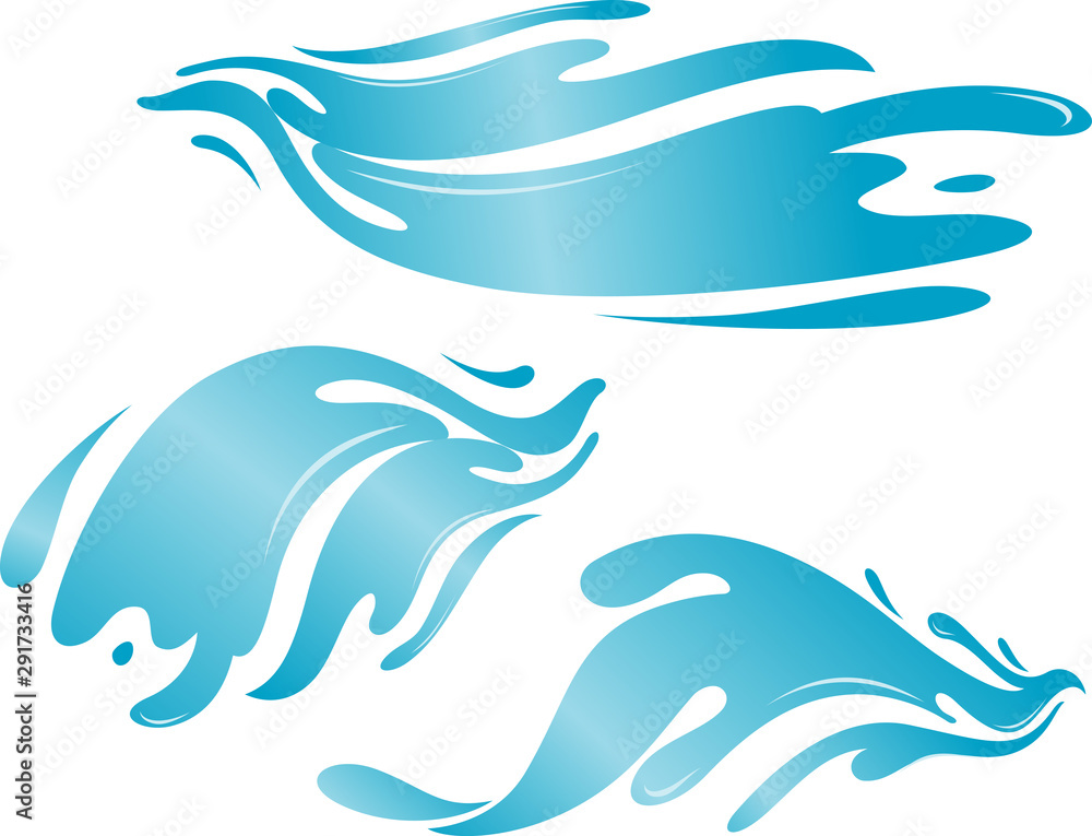 Fototapeta premium Water Abstract Three Wave Set