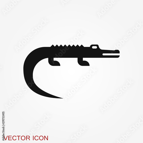 Crocodile icon. zoo animal flat design. vector symbol