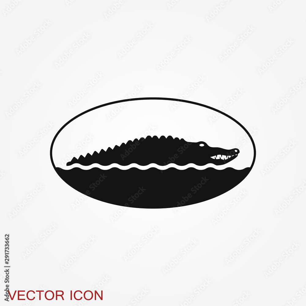Crocodile icon. zoo animal flat design. vector symbol Crocodile icon. zoo animal flat design. vector symbol