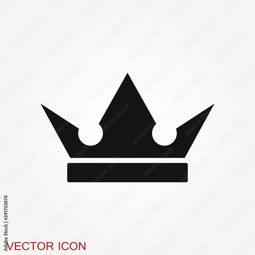 Crown Icon in trendy flat style isolated on background. Crown Icon in trendy flat style isolated on background.