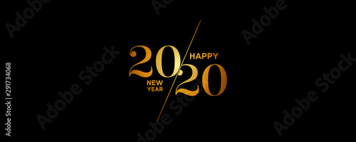 2020 Logo Happy New Year Background. Brochure Design Template, Poster, Card, Banner. Vector Illustration.